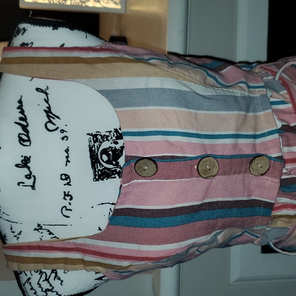 Haute Monde Multi-color Striped Crop Top & Matching Paperbag Shorts Set Size M - Picture 4 of 14